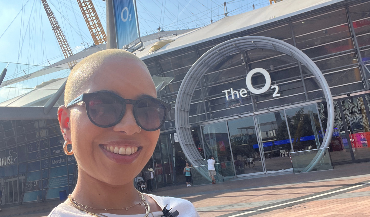 Woman takes selfie at The O2